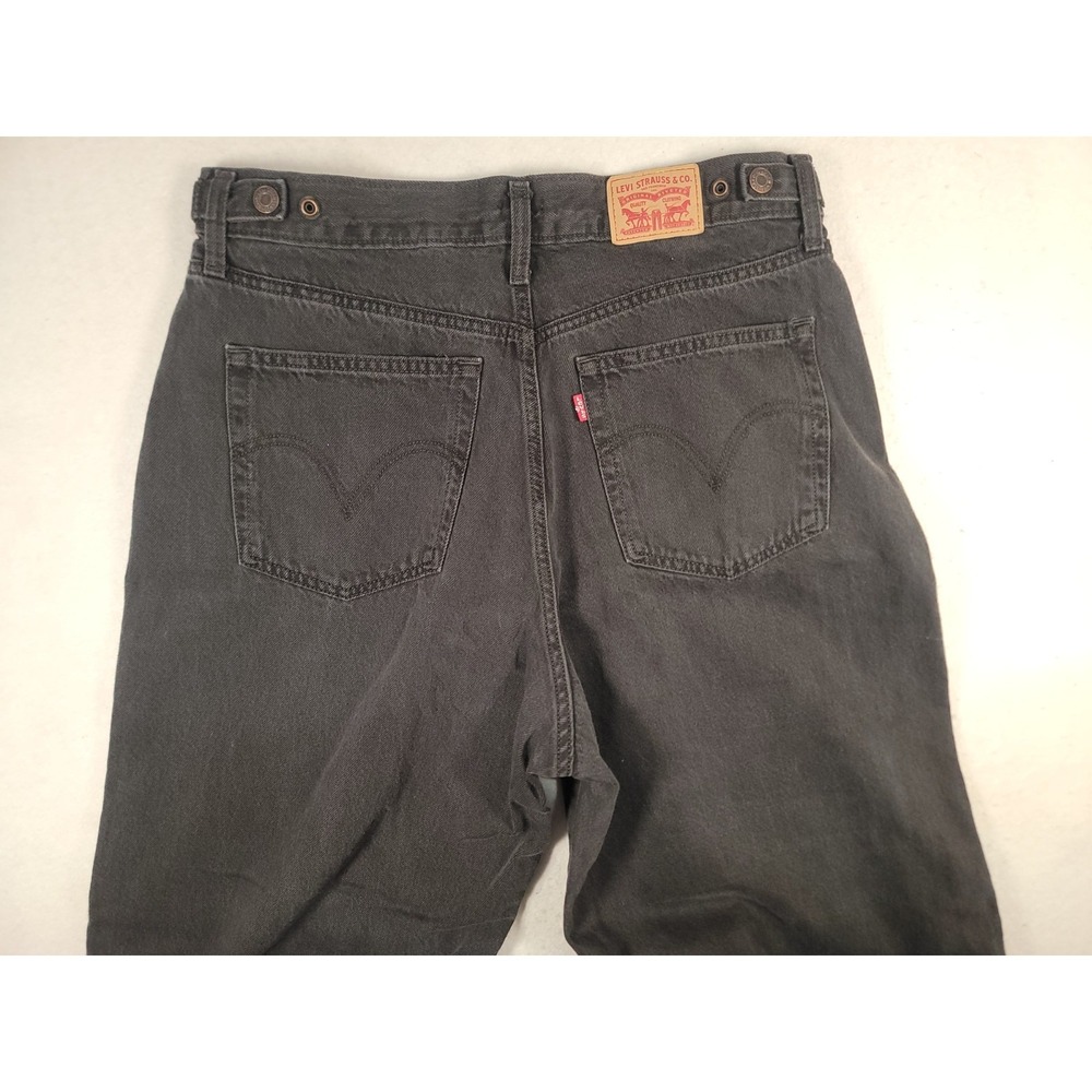 Levi's Cinch Baggy Jeans W32 L31 Washed Black Wide Leg 100% Cotton Denim - Picture 4 of 13
